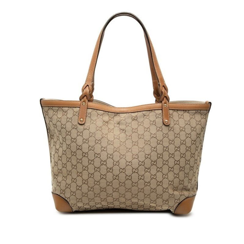 Gucci GG Canvas Tote Bag Beige Brown